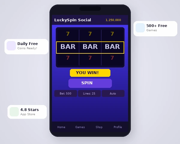 LuckySpin Social game interface preview